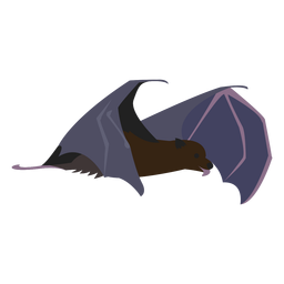 Criatura nocturna murciélago plano Diseño PNG