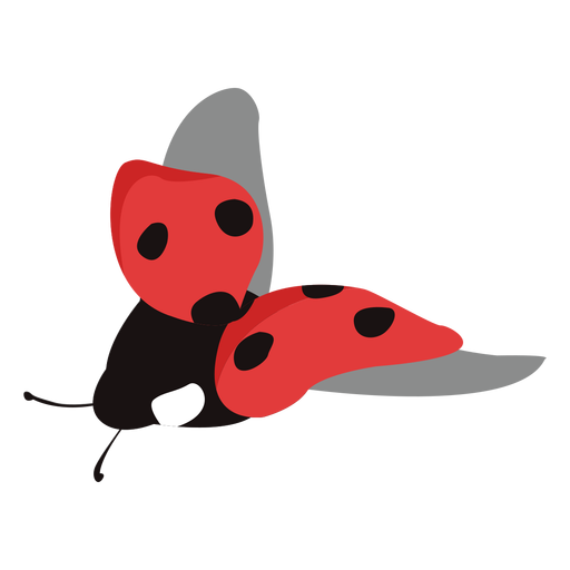 Flat ladybug flying PNG Design