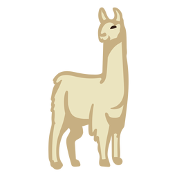 Flat llama standing PNG Design