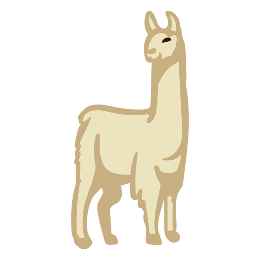 Flat llama standing PNG Design