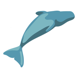 Flat whale image PNG Design