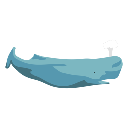 Flat whale swimming PNG Design