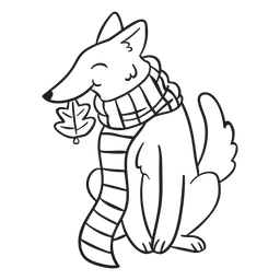 Animal de trazo de zorro Diseño PNG