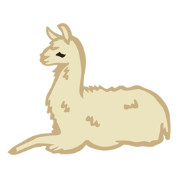 Lhama sentado animal plana Desenho PNG