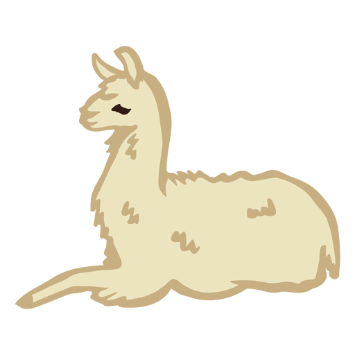 Llama sitting flat animal PNG Design