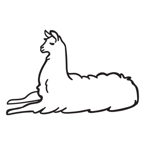 Llama sleeps stroke PNG Design