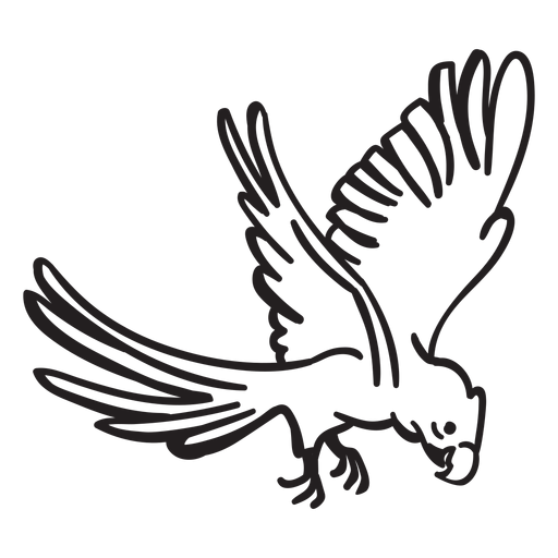 Parrot flying stroke PNG Design