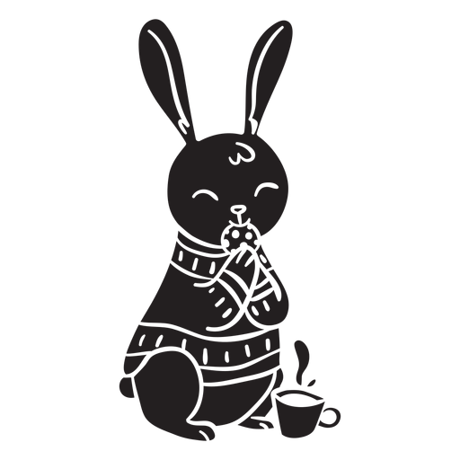 Rabbit eating cookie