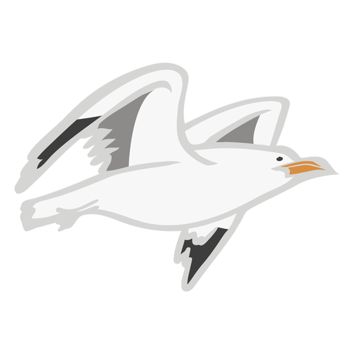 Seagull flying flat PNG Design