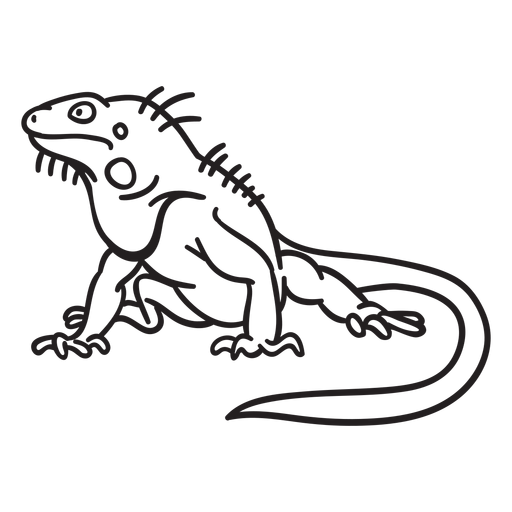 Sitting Lizard Stroke - Transparent Png & Svg Vector File