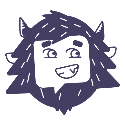 Silhueta de adesivo de Yeti com sorriso Desenho PNG