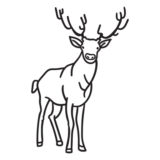 Stroke deer PNG Design