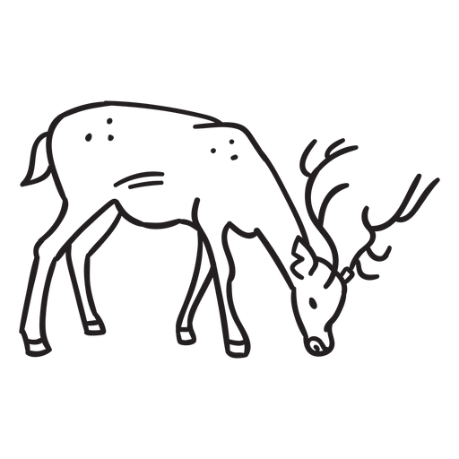 Curso cervos comendo Desenho PNG