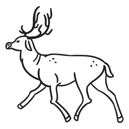 Stroke deer runs PNG Design