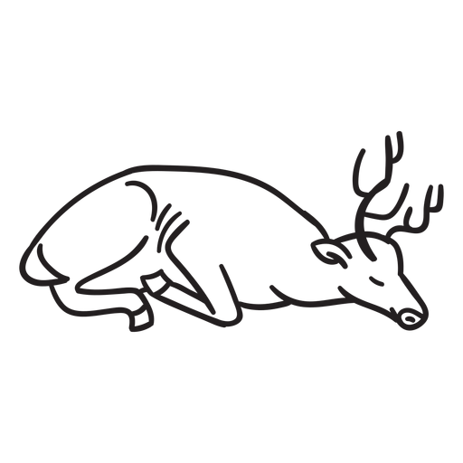 Stroke deer sleeping PNG Design