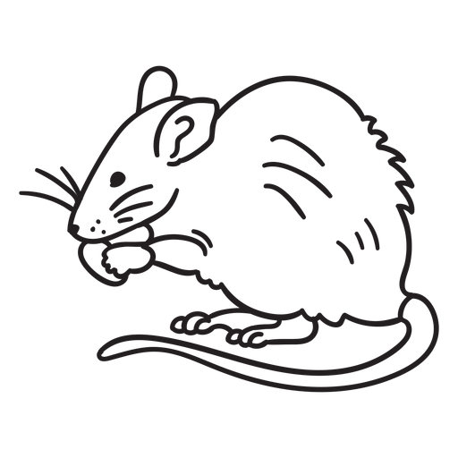 Stroke mouse eating Diseño PNG