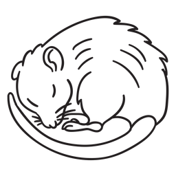 Stroke mouse dorme Desenho PNG