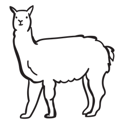 Stroke Standing Llama PNG & SVG Design For T-Shirts