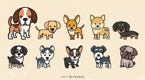 Conjunto de razas de perros lindos Conjunto de razas de perros lindos