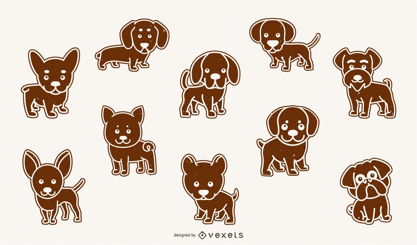 Download Cute Dog Breeds Pack - Vector Download