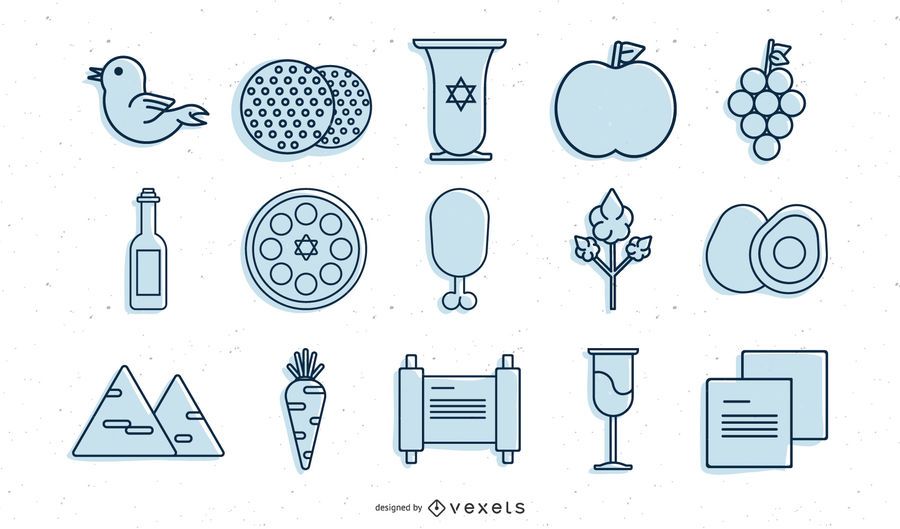 Passover stroke icon collection Passover stroke icon collection