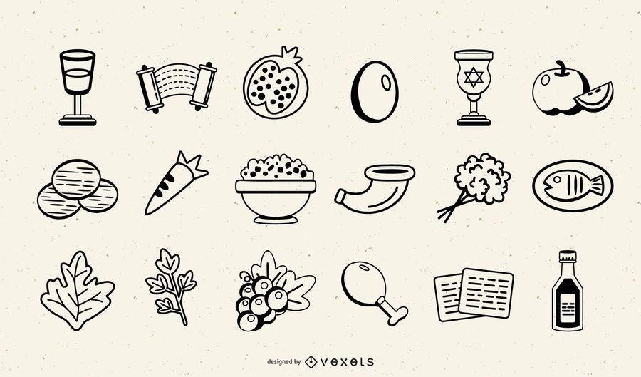 Passover Stroke Elements Set Passover Stroke Elements Set