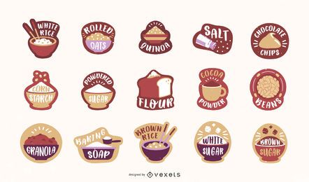 Ingredients pantry labels set Ingredients pantry labels set
