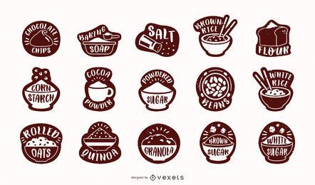 Ingredients pantry labels pack