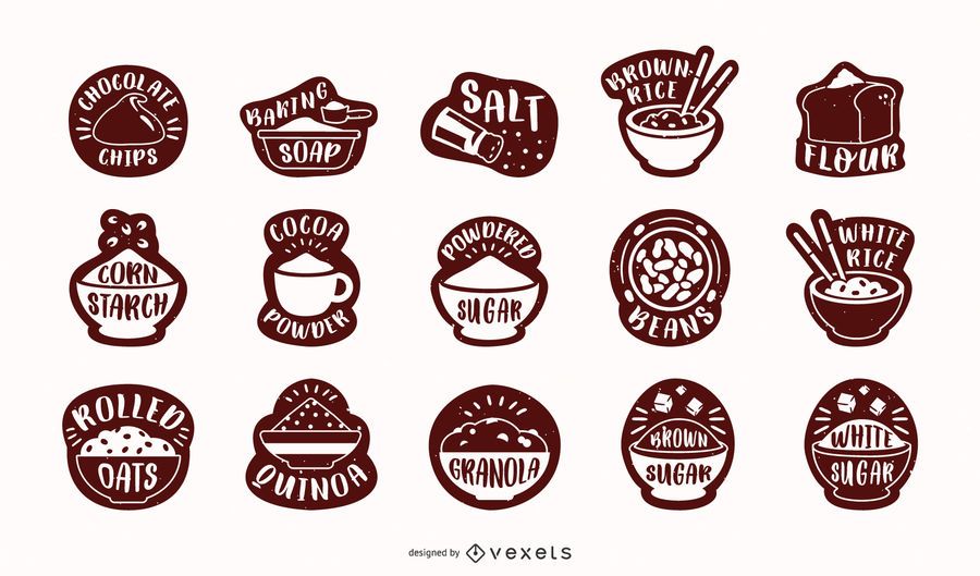 Paquete de etiquetas de despensa de ingredientes Paquete de etiquetas de despensa de ingredientes
