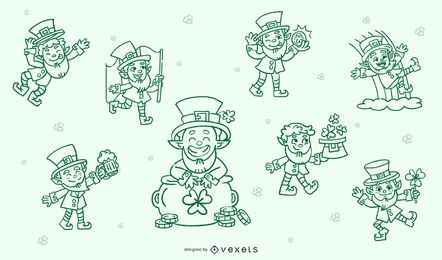 Conjunto de caracteres de trazo de st patricks