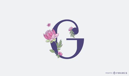 Plantilla de logotipo floral letra G Plantilla de logotipo floral letra G