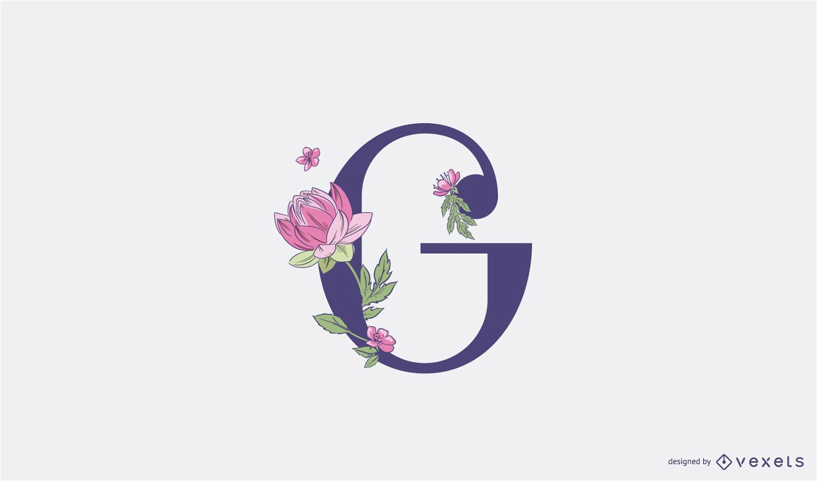 Blumenbuchstabe G Logo Vorlage