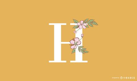 Floral letter H logo template Floral letter H logo template
