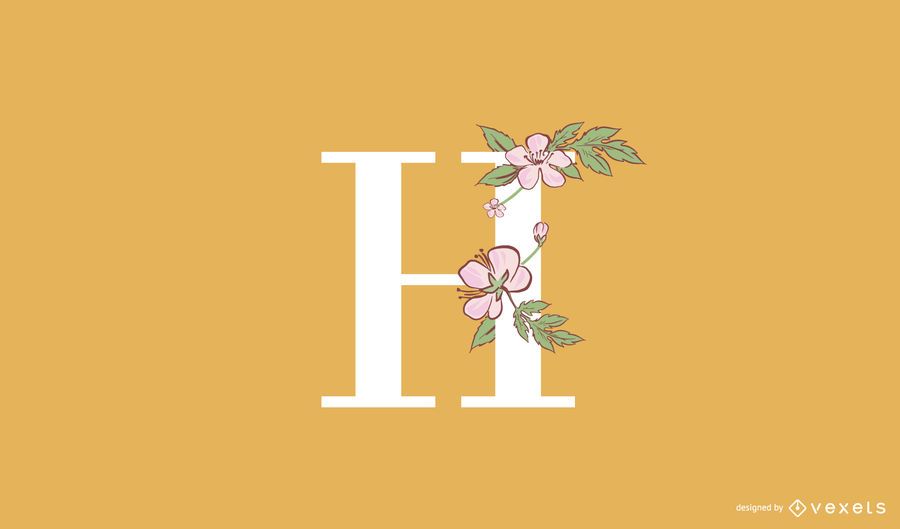 Floral letter H logo template Floral letter H logo template