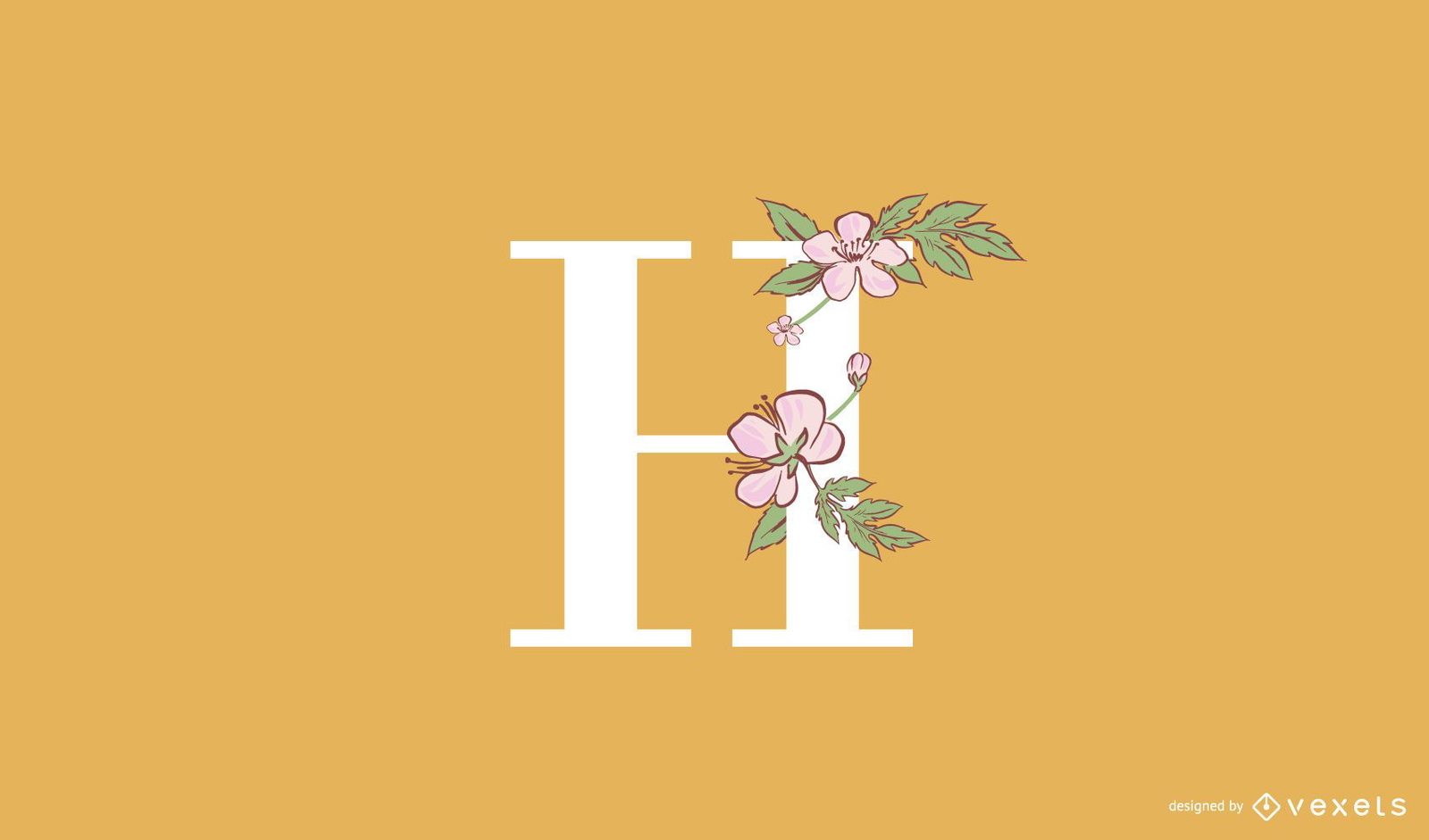 Floral letter H logo template