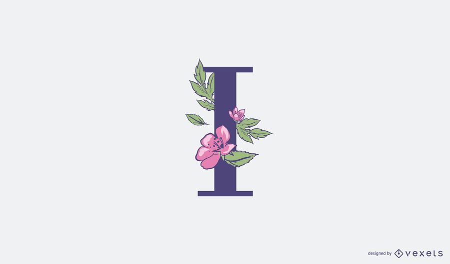 Floral letter I logo template Floral letter I logo template