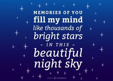 Letras conmemorativas del cielo nocturno