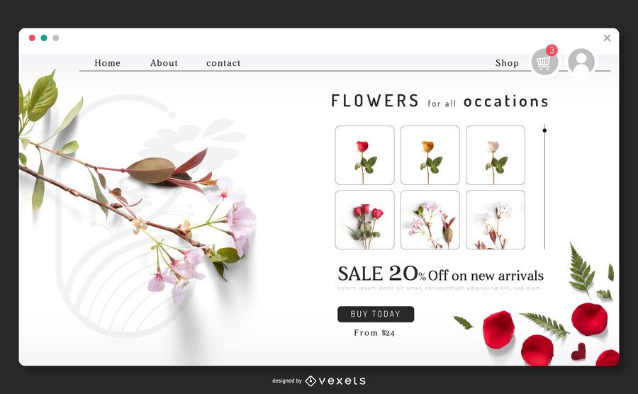 Flowers landing page template Flowers landing page template