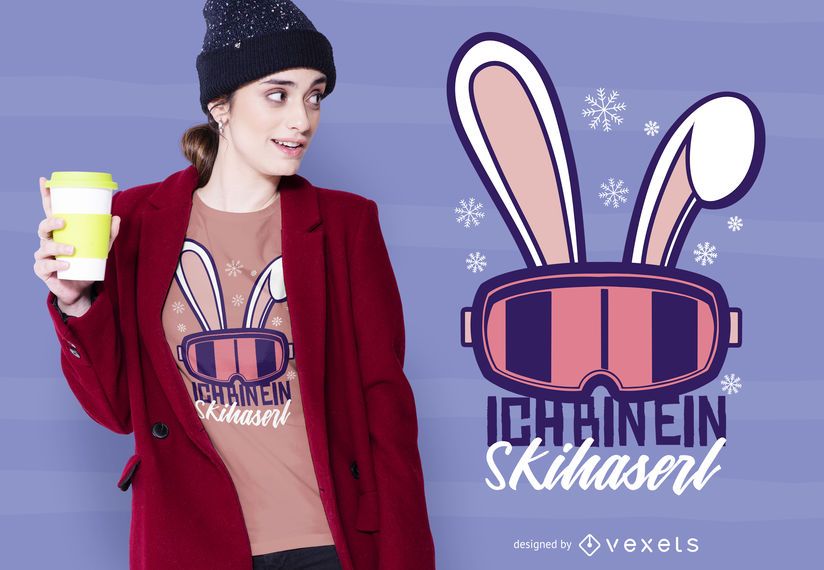 Snow Rabbit German T-shirt Design Snow Rabbit German T-shirt Design