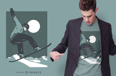 Design de camisetas noturnas de snowboard