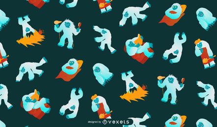 Diseño de fondo del patrón Yeti Diseño de fondo del patrón Yeti