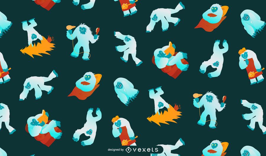 Yeti Pattern Background Design Yeti Pattern Background Design