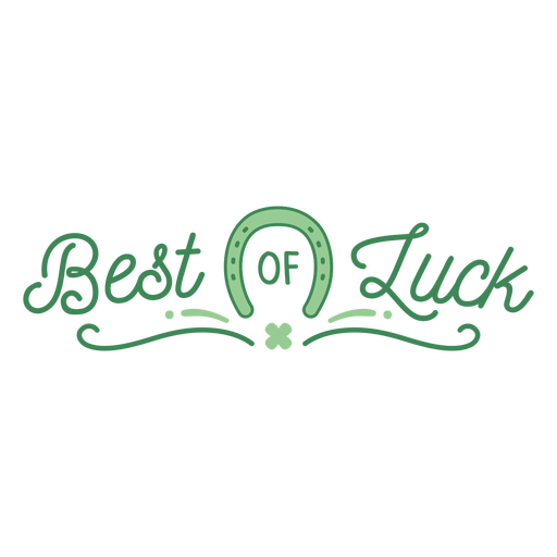 Best of luck lettering horseshoe PNG Design