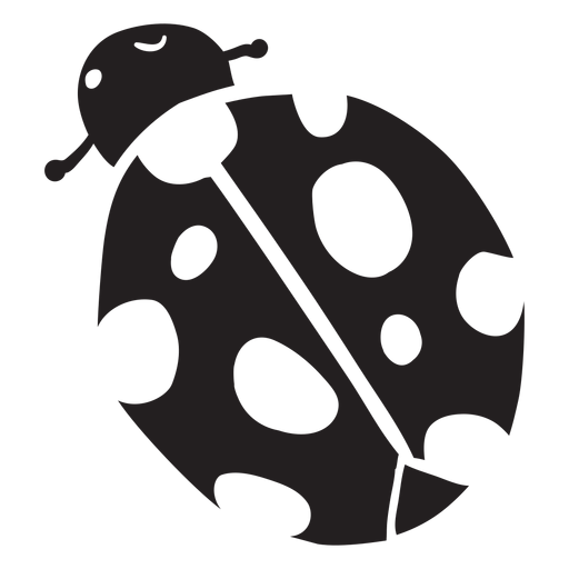 Cartoon ladybug top view silhouette PNG Design