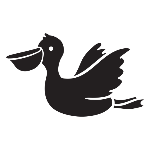 Cute flying pelican silhouette PNG Design