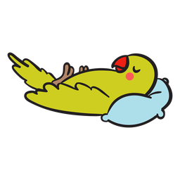 Travesseiro de dormir de papagaio verde fofo Transparent PNG