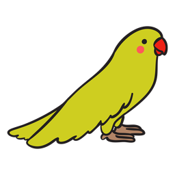 Niedliches grünes Papagei stehendes Profil PNG-Design