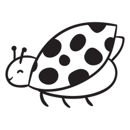 Lindo contorno volador de mariquita Diseño PNG