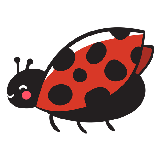 Cute ladybug flying profile PNG Design