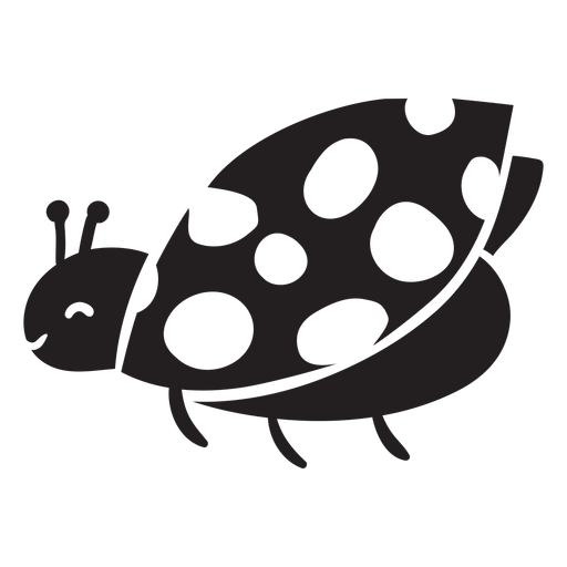 Cute ladybug flying silhouette PNG Design